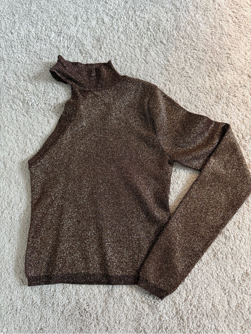 h:ours Sparkly Brown Shirt